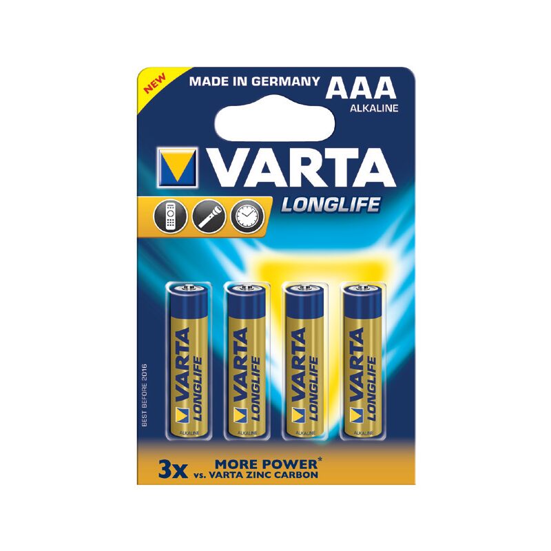 ΜΠΑΤΑΡΙΑ 3Α (4ΤΜΧ) ΑΛΚΑΛΙΚΗ LONGLIFE VARTA