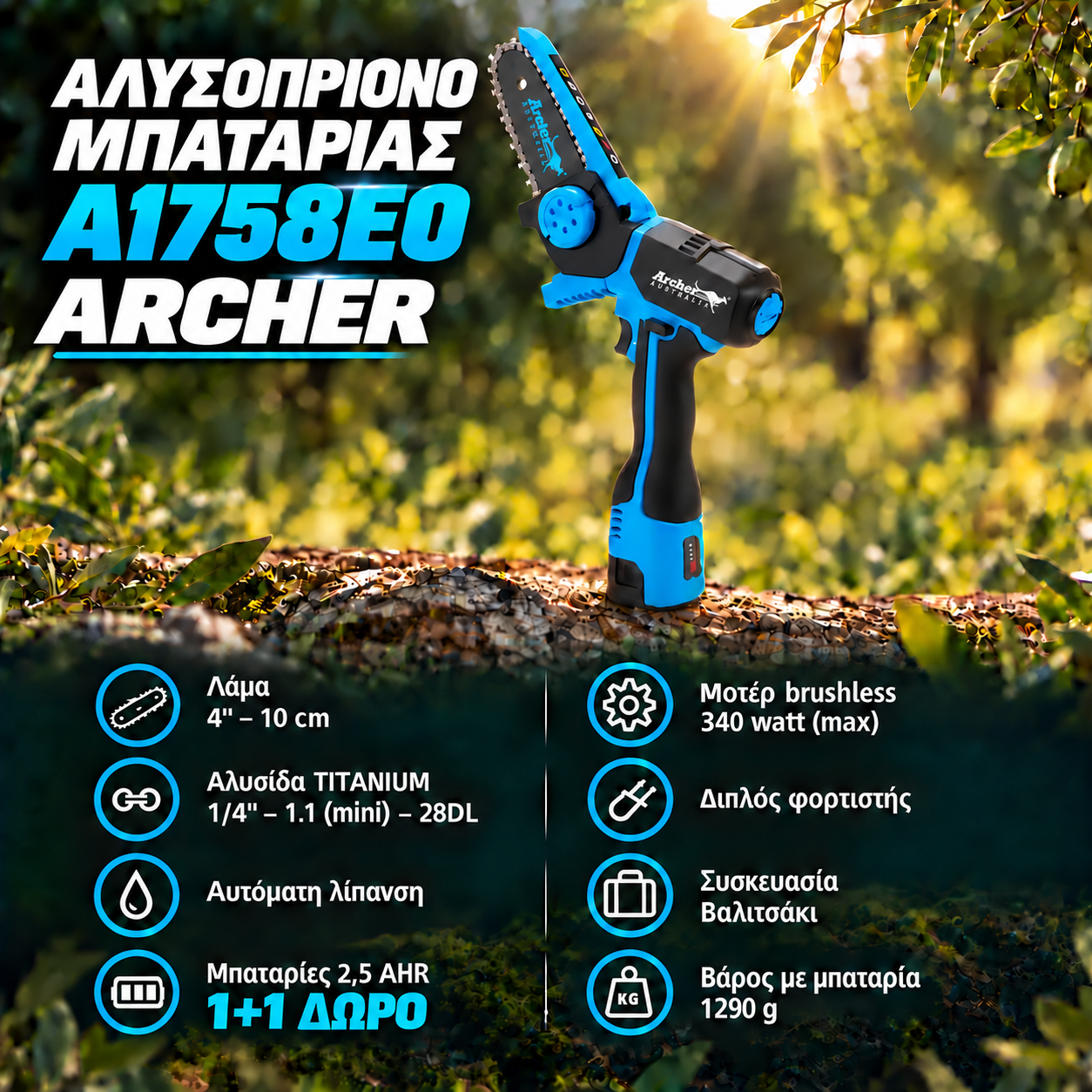 ΑΛΥΣΟΠΡΙΟΝΟ ΜΠΑΤΑΡΙΑΣ A1758EO 16V ARCHER